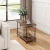 Tangkula 2PCS 2-Tier Multipurpose Display Rack Freestanding Bookshelf w/ Metal Frame Walnut - 2 of 4
