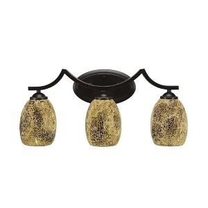 Toltec Lighting Zilo 3 - Light Vanity in  Dark Granite with 5" Gold Fusion Shade - 1 of 1