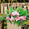 Angel Sar 100 Pcs Artificial Fern Leaves, Plastic Green Cemetery Leaf Picks for Wedding Flower Arrangements, Home Decor and Crafts - 2 of 4