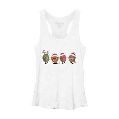 Women's Design By Humans Christmas hedgehogs By Mangulica Racerback Tank Top