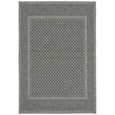 LunaLulinlk Charcoal Modern Geometric Textured High-Low Cut & Loop 2' x 3' Rectangle Throw Rug