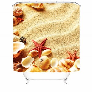 Beach Gravel Shower Curtains for Bathroom Waterproof Fabric Bath Curtain Durable Soft Stylish Bathroom Decor 72x72 Inch - 1 of 1