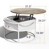 Coffee Table with Lift Top and Hidden Storage, Round Center Table for Living Room - 3 of 4