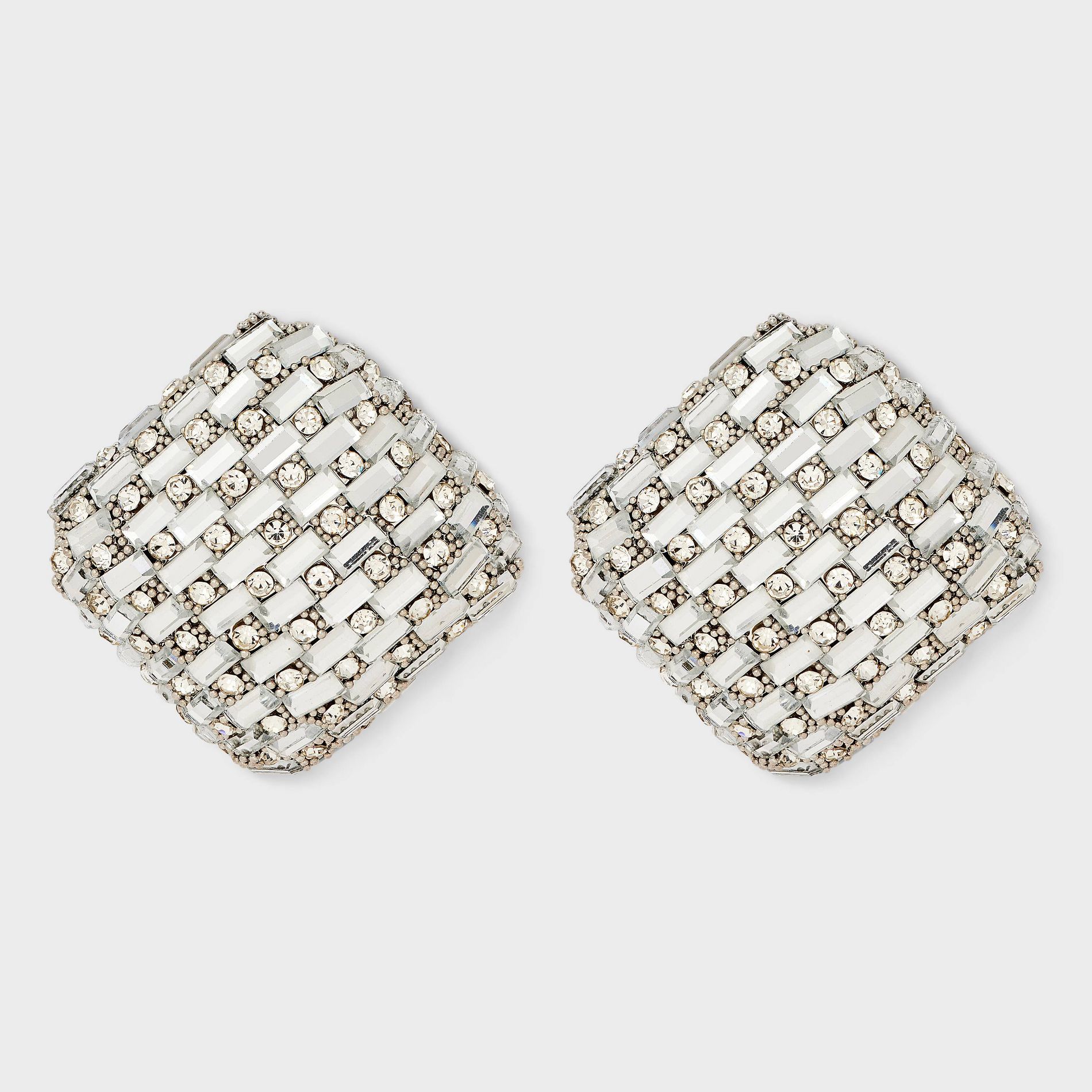 Square Button Earrings - A New Day™ Clear