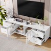 HDZNVF Modern TV Stand For TVs Up To 75 Inches, White - 3 of 4