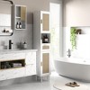 HOMCOM Tall Bathroom Storage Cabinet with Rattan Doors, Freestanding Bathroom Cabinet with Open Shelf, Drawer, Cabinets - 3 of 4