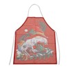Unique Bargains Christmas Aprons Cotton Linen Red Green White 26.77"x21.65" 1 Pcs - 4 of 4