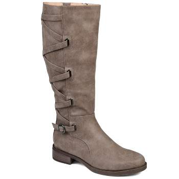 Journee Collection Womens Carly Stacked Heel Riding Boots