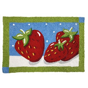 Jellybean Strawberry Patch Doormat – Colorful Indoor/Outdoor Mat with Berry Design, Machine Washable, Eco-Friendly, 20" x 30" - 1 of 3