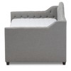 Twin Perry Modern and Contemporary Fabric Daybed with Trundle Light Gray - Baxton Studio: Upholstered Sofa Bed, No Box Spring Needed - 3 of 4