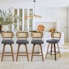 Bekrvio 26"/29” Swivel Bar Stools Set of 4, Upholstered Faux Leather Barstools with Back, Bar Chairs Island Stools for Kitchen Counter - 4 of 4
