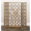 Modern Metal Fireplace Screen Brass - Olivia & May: 3-Panel Mesh Spark Guard - 2 of 4