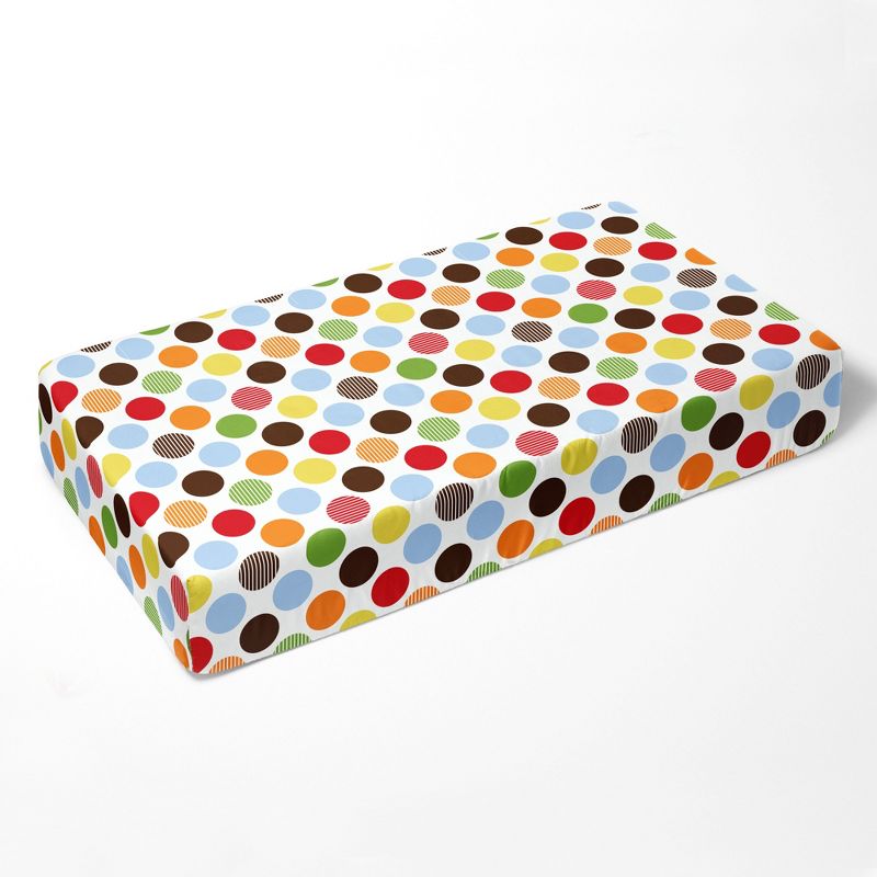 Bacati - Multicolor Large Dots 100 percent Cotton Universal Baby US Standard Crib or Toddler Bed Fitted Sheet, 5 of 6