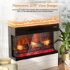 ROVSUN 28'' Electric Fireplace Insert w/Remote Control, 3-Side Glass Recessed Electric Fireplace Heater with Timer & 20 Flame Color, 1400W - 3 of 4