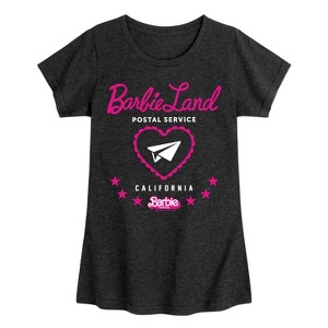 Girls' - Barbie - Barbie Land Postal Service California Fitted Short Sleeve Graphic T-Shirt - 1 of 4
