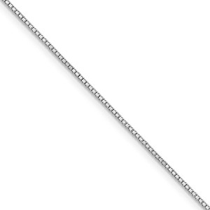 Black Bow Jewelry 1mm 14k White Gold Classic Box Chain Necklace - 1 of 4