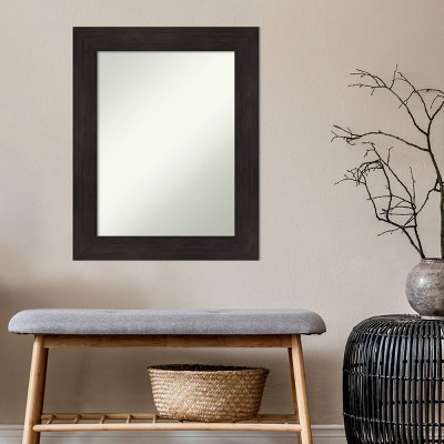 Espresso Brown Rectangular Wall Mount Vanity Mirror