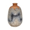 Terracotta Pottery Vase Handcrafted Textured Design Casual Home Office Bedroom Living Room Display Decor - 16" Blue, Ivory, Gold - 2 of 4