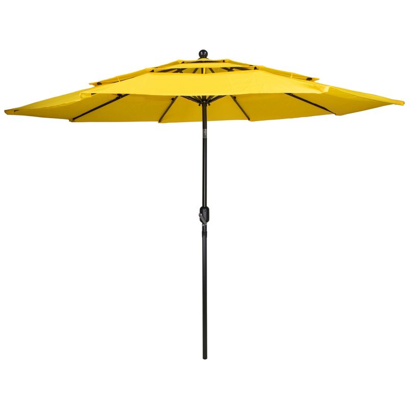 Northlight 9.75ft Outdoor Patio Market Umbrella with Hand Crank and Tilt, Yellow, 1 of 7