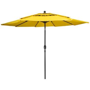 Northlight 9.75ft Outdoor Patio Market Umbrella with Hand Crank and Tilt, Yellow