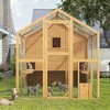 FUFU&GAGA Large Wooden Cattery Cat Enclosure Cat House with Multi - Level Space - Outdoor/Indoor Cat House with Secure Mesh - 2 of 4