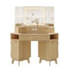 48'' Large Corner Vanity Desk, Modern Fluted Makeup Vanity with Mirror and Lights - 2 of 3