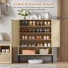 Brafab Natural Rattan Shoe Cabinet, 5-Tier Shoe Rack Storage Organizer with Doors Entryway Shoe Cabinet for Modern Heels, Boots, Entrance Hallway - 3 of 4