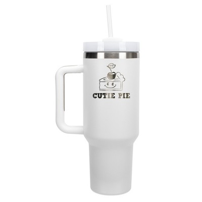 100 North Cutie Pie Cherry Slice Cartoon 40 oz. Stainless Steel, Large Water Bottle Coffee Mug, Spill & Leak Resistant, Thermal Travel Tumbler with