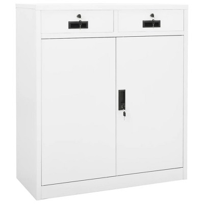 VidaXL Office Cabinet White 35.4 in.x15.7 in.x40.2 in. Steel