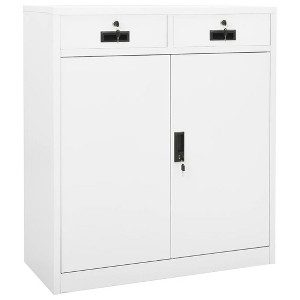 VidaXL Office Cabinet White 35.4 in.x15.7 in.x40.2 in. Steel - 1 of 4