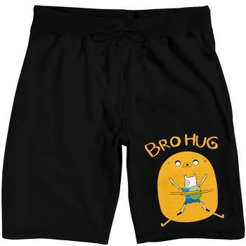 Adventure Time "Bro Hug" Men's Black Graphic Sleep Shorts