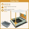 Safstar Kids Sandbox with Sand Wall Detachable Canopy Bottom Liner Water Bucket Outdoor - 2 of 4