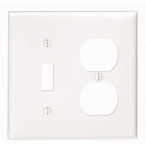 Leviton White 2 Gang Thermoplastic Nylon Duplex/toggle Wall Plate 1 Pk ...