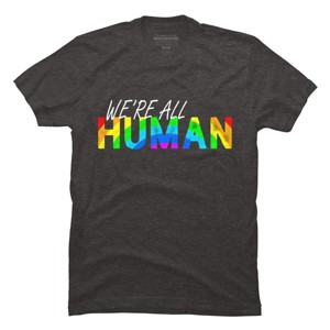 Adult Design By Humans We're All Human Rainbow Pride By JuTrading T-Shirt - 1 of 2