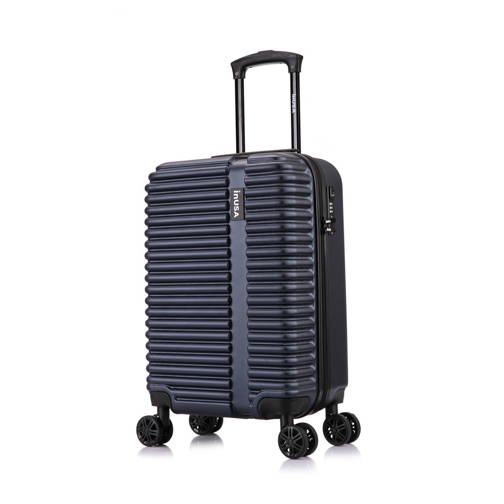 Photos - Luggage InUSA Ally Lightweight Hardside Carry On Spinner Suitcase - Navy Blue 