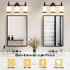 POWLIG 19.88-in 3-Light Vintage Courtly Black Bathroom Vanity Light with Frosted Milk Glass Shade - 4 of 4