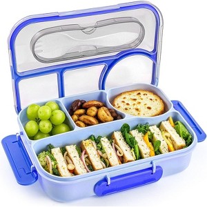 Paaaawaters Bento Box Adult, Lunch Box Kids, 4-Compartment Lunch Containers, Drop-Proof, Dishwasher Safe - 1 of 4