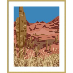 Amanti Art Cactus desert by Anis Illustration Wood Framed Wall Art Print - 1 of 4
