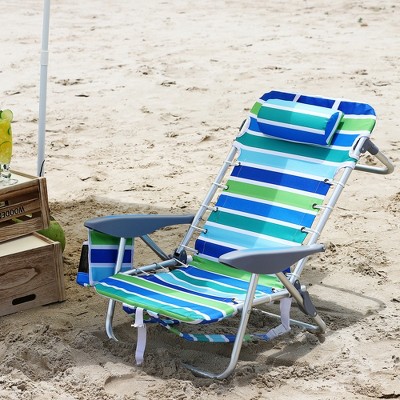 Backpack Beach Chair for Adults, Lightweight Portable Lay Flat Folding Beach Chair