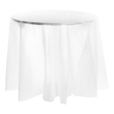 Smarty Had A Party 84" White Round Plastic Tablecloths - 96 pcs