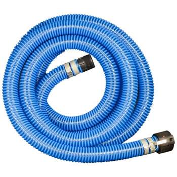 Apache 98106503 2-inch PVC XtremeFlex Flexible Sump Pump Pool Suction Discharge Hose with Polypropylene Cam Lock/Pipe Thread and King Nipple, Blue