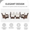 Sapphtopaz Modern 5-Piece Outdoor Patio Sofa Set, Steel Frame Wicker Sectional Sofa Set with Cushions (3-Seat Outdoor Sofa,2 Single Chair & 2 Ottoman) - 4 of 4
