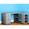 47" Gray L Shape Computer Desk With Three Drawers - 2 of 4
