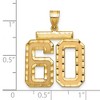 Black Bow Jewelry 14k Yellow Gold, Varsity Collection, Large D/C Pendant Number 60 - 2 of 3