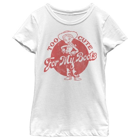 Toy Story Girl's Toy Story Jessie TooCute For Boots T-Shirt - White - X Small