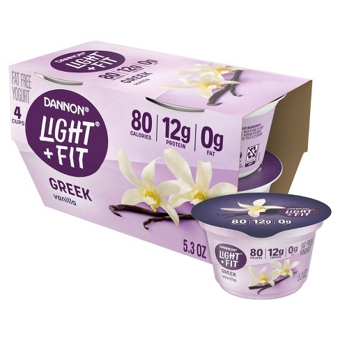 Light + Fit Nonfat Gluten-free Vanilla Greek Yogurt - 4ct/5.3oz