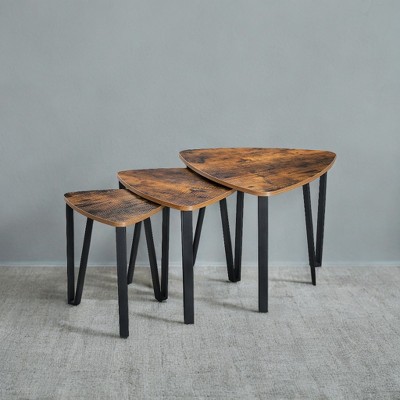 Nesting Tables Set Of 3 Triangle Coffee Table Nesting Tables End Tables Set Of 3 For Living Room End Tables And Coffee Table Nesting End Tables