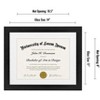 Americanflat 11x14 Black Diploma Frame | Displays 8.5x11 Diplomas with Mat or 11x14 Inch Without Mat. Hanging Hardware Included! - 4 Pack - 2 of 4