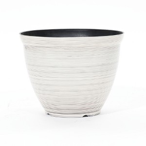 LuxenHome Ivory White Bell Round Recyled Plastic Planter Off-White - 1 of 4