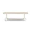 East West Furniture V-Style 15x60 in Dining Bench with Wirebrushed Linen White Leg and Linen White Top finish - 3 of 4
